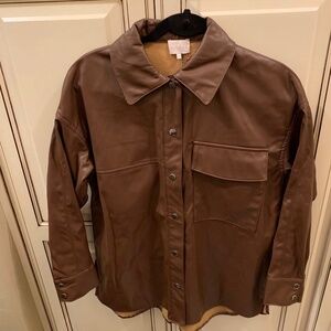 Faux Leather Shacket